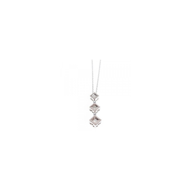 10K WHITE GOLD DIAMONDS CHAIN WITH PENDANT