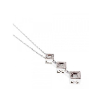 10K WHITE GOLD DIAMONDS CHAIN WITH PENDANT