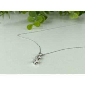 10K WHITE GOLD DIAMONDS CHAIN WITH PENDANT