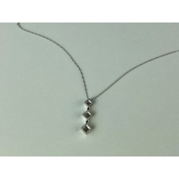 10K WHITE GOLD DIAMONDS CHAIN WITH PENDANT