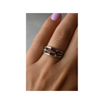 925 Sterling Silver Garnet Ring Size 6.5