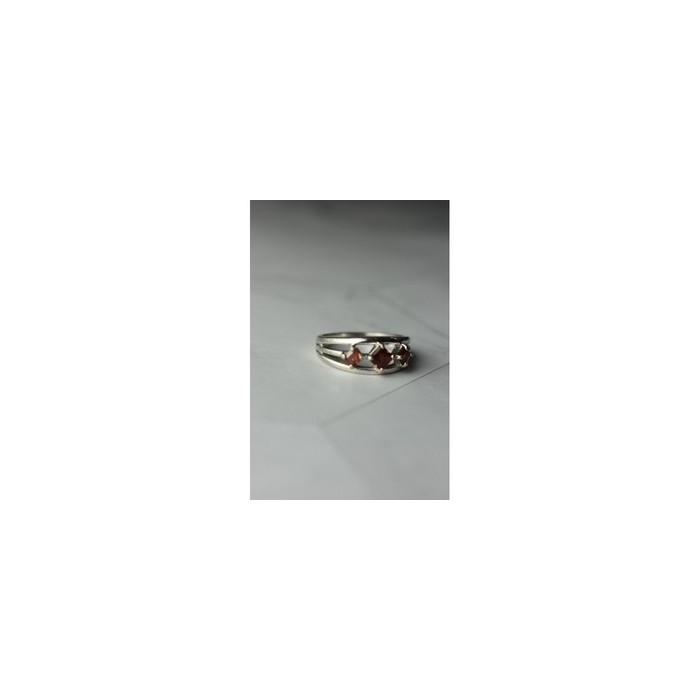 925 Sterling Silver Garnet Ring Size 6.5