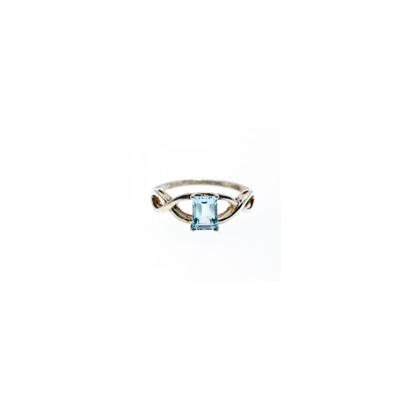 925 Sterling Silver Blue Spinel Ring Size 11.25