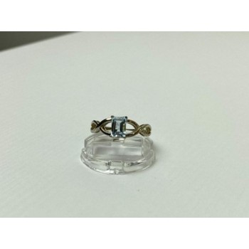 925 Sterling Silver Blue Spinel Ring Size 11.25