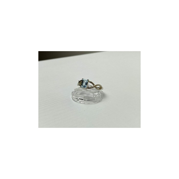 925 Sterling Silver Blue Spinel Ring Size 11.25