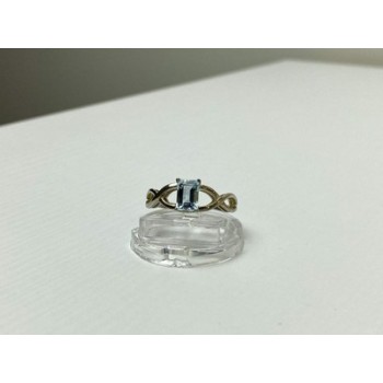 925 Sterling Silver Blue Spinel Ring Size 11.25