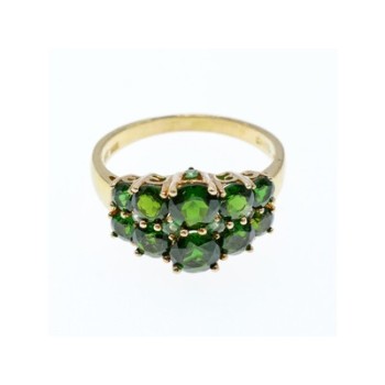 925 Sterling Silver Gold Plated Chrysolites Ring Size 11.5