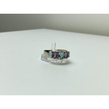 925 Sterling Silver Blue Spinel & Tanzanite Ring Size 11.25