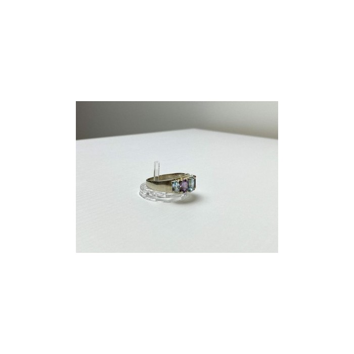 925 Sterling Silver Blue Spinel & Tanzanite Ring Size 11.25