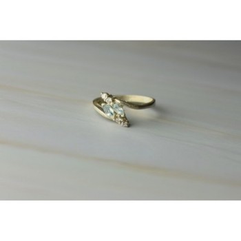 925 Sterling Silver Blue Spinel & CZ Ring Size 9