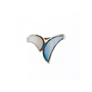 925 Sterling Silver Mother Of Pearl Ring Size 6