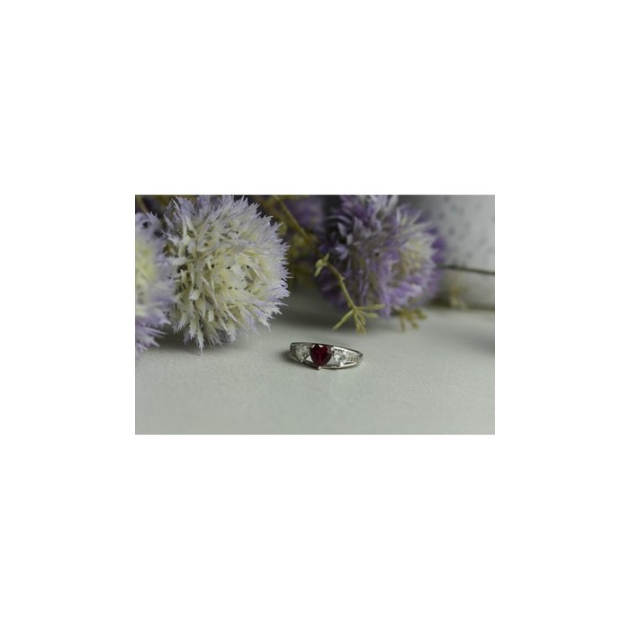 925 Sterling Silver Pink & White Topaz Ring Size 6.5