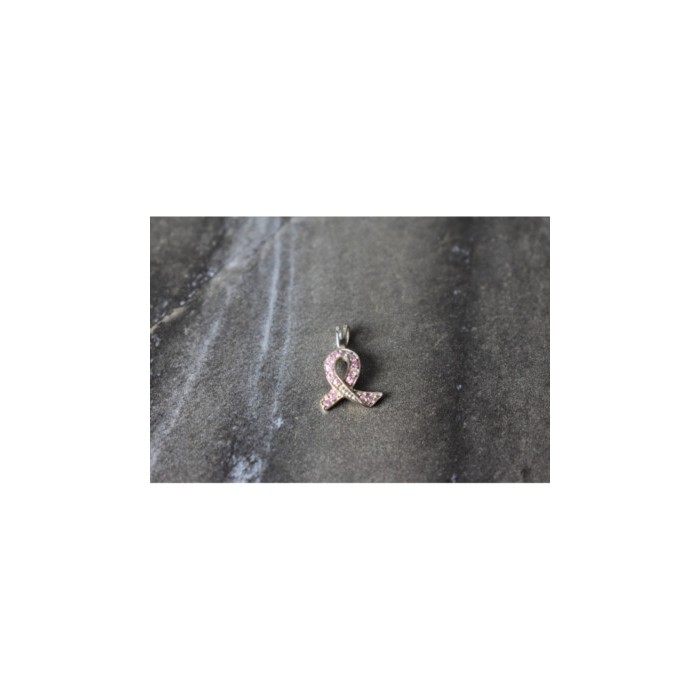 925 Sterling Silver Pink CZ Pendant