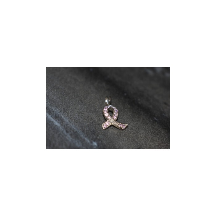 925 Sterling Silver Pink CZ Pendant