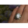 925 Sterling Silver Mother Of Pearl Openwork Ring Size 6.5