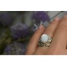 925 Sterling Silver Mother Of Pearl Openwork Ring Size 6.5