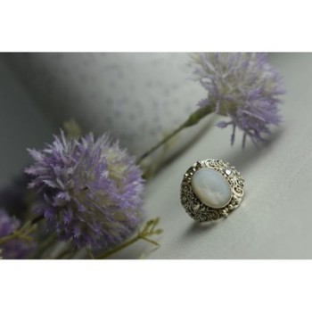 925 Sterling Silver Mother Of Pearl Openwork Ring Size 6.5