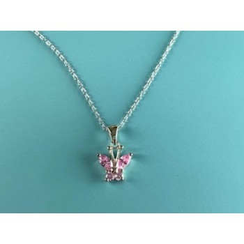 925 Sterling Silver Pink CZ 