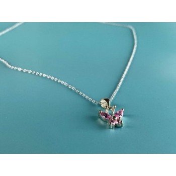 925 Sterling Silver Pink CZ 