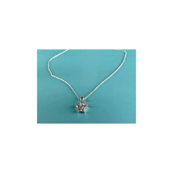 925 Sterling Silver Pink CZ 