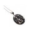 925 Sterling Silver Black & White Spinel Chain with Pendant