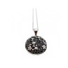 925 Sterling Silver Black & White Spinel Chain with Pendant