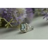 925 Sterling Silver Blue Spinel Openwork Ring Size 6