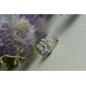 925 Sterling Silver Blue Spinel Openwork Ring Size 6