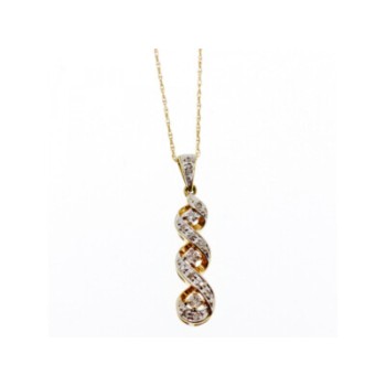 10K YELLOW GOLD DIAMONDS CHAIN WITH PENDANT