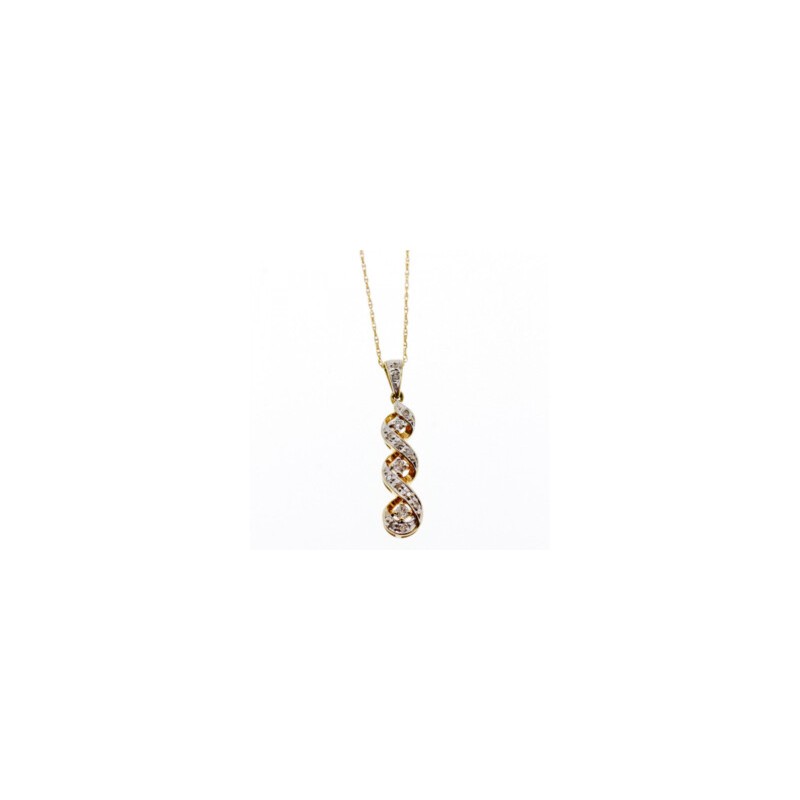 10K YELLOW GOLD DIAMONDS CHAIN WITH PENDANT