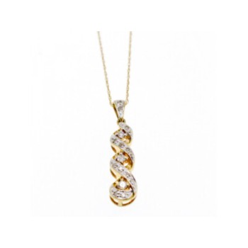 10K YELLOW GOLD DIAMONDS CHAIN WITH PENDANT