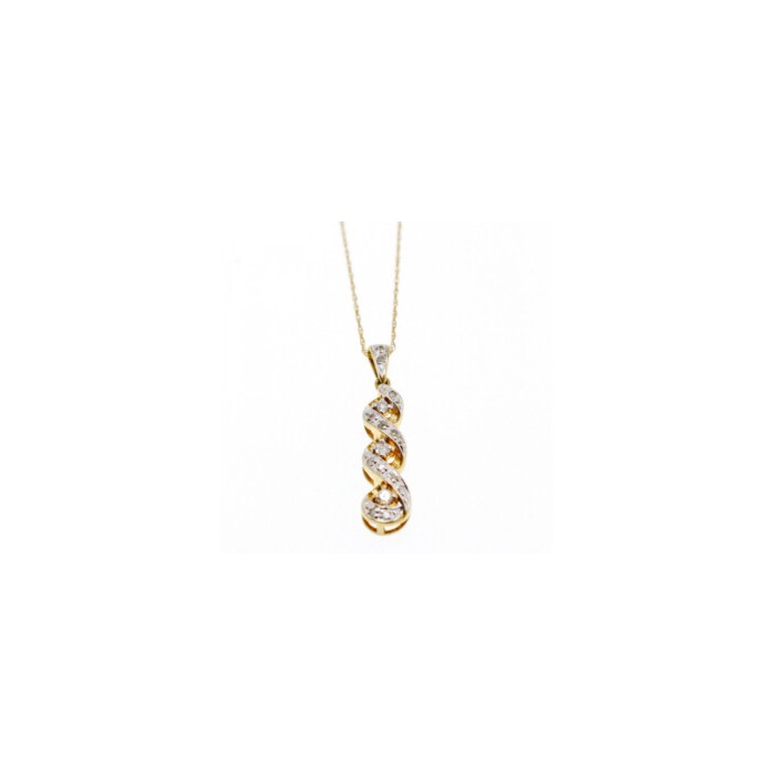 10K YELLOW GOLD DIAMONDS CHAIN WITH PENDANT