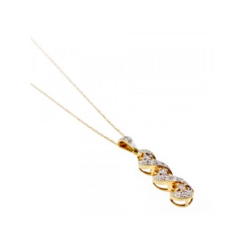 10K YELLOW GOLD DIAMONDS CHAIN WITH PENDANT
