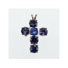 925 Sterling Silver Tanzanite Cross Pendant