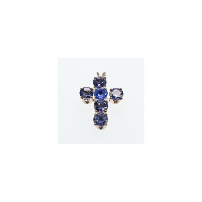 925 Sterling Silver Tanzanite Cross Pendant