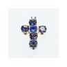 925 Sterling Silver Tanzanite Cross Pendant