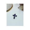 925 Sterling Silver Tanzanite Cross Pendant