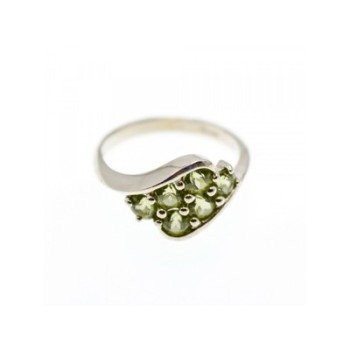 925 Sterling Silver Peridot Ring Size 9.5