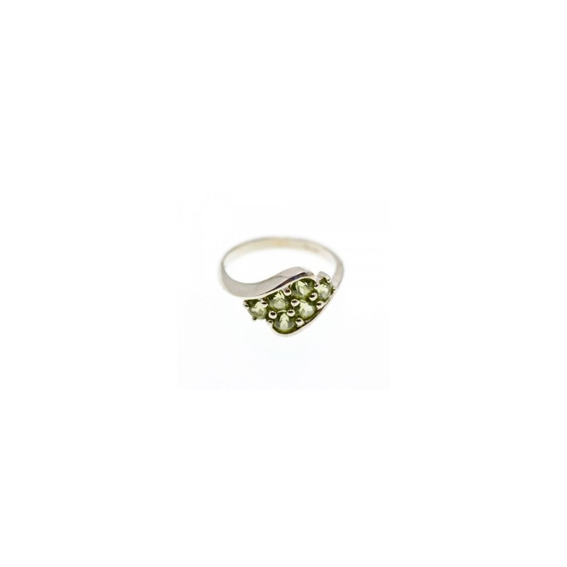 925 Sterling Silver Peridot Ring Size 9.5