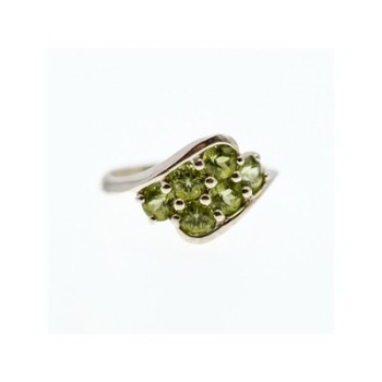 925 Sterling Silver Peridot Ring Size 9.5