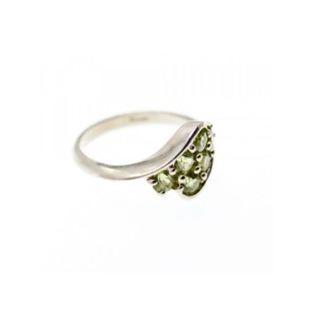 925 Sterling Silver Peridot Ring Size 9.5