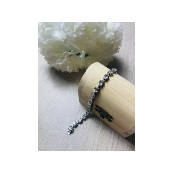 925 STERLING SILVER WHITE/COLORLESS SPINEL BRACELET SIZE 6.7 IN