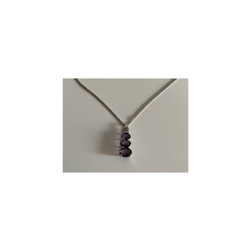 Chain With Pendant Purple CZ