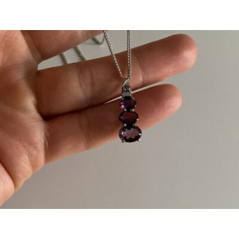 Chain With Pendant Purple CZ