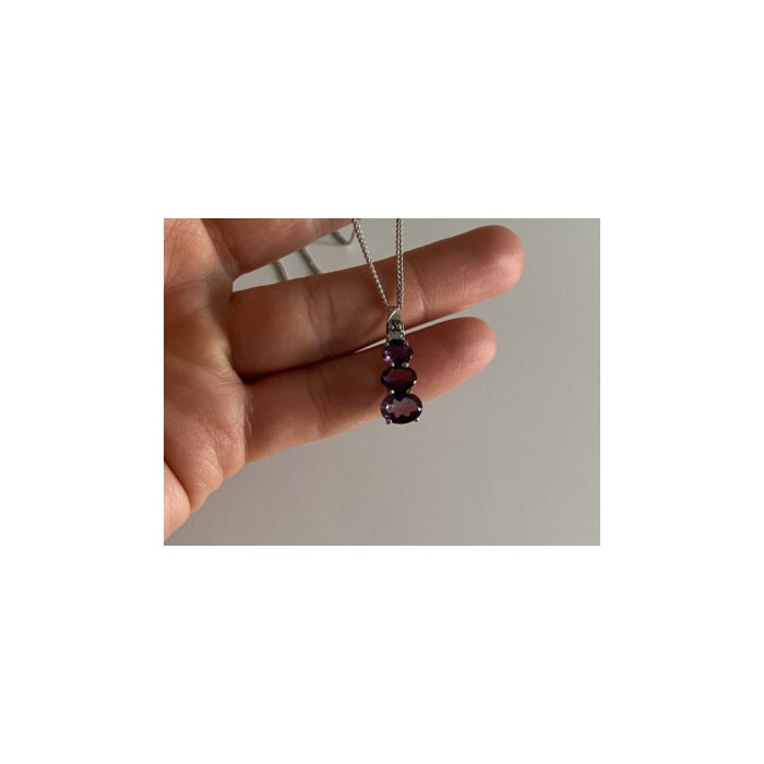 Chain With Pendant Purple CZ