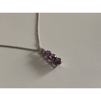 Chain With Pendant Purple CZ