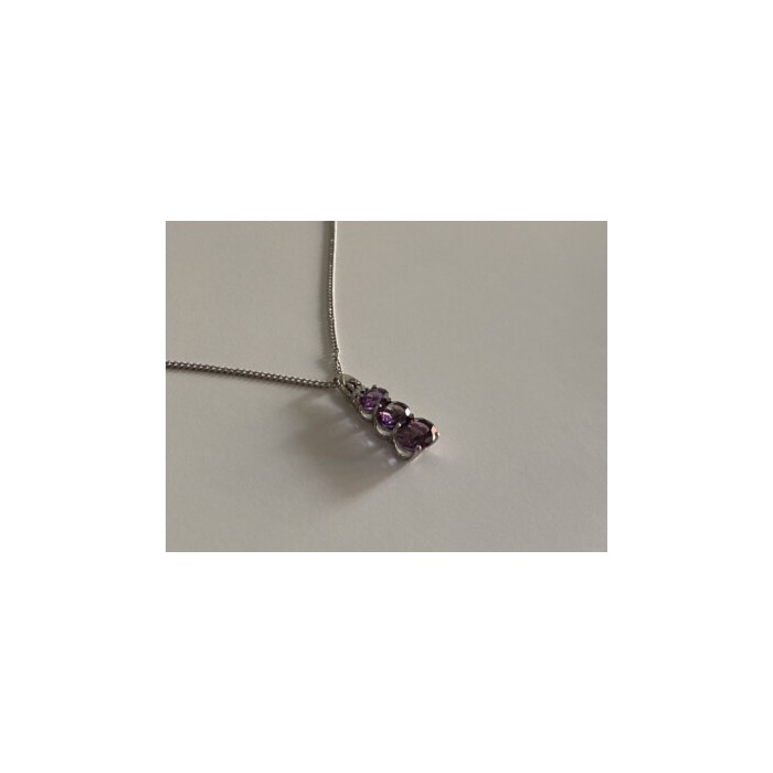 Chain With Pendant Purple CZ