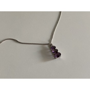 Chain With Pendant Purple CZ