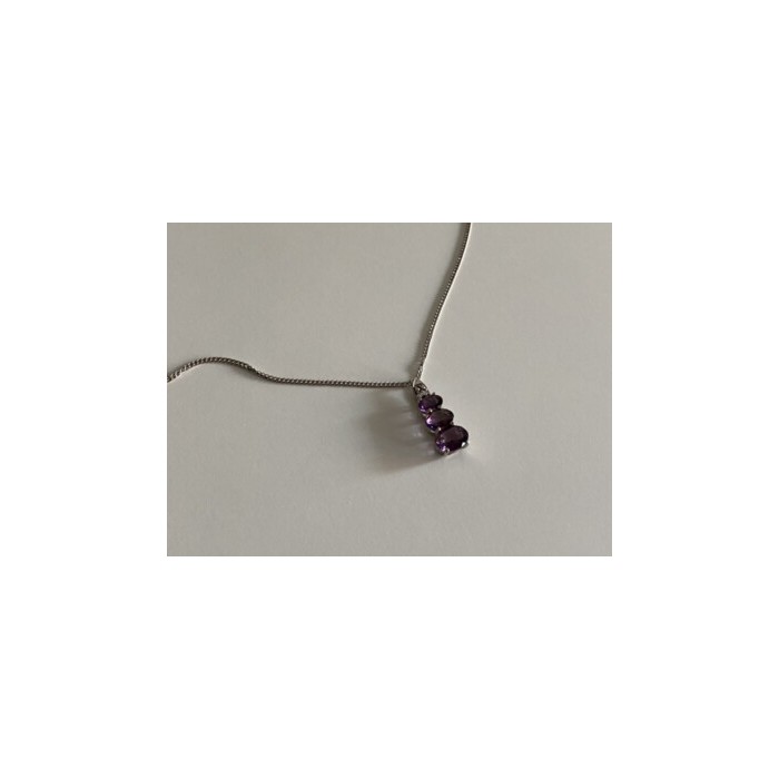 Chain With Pendant Purple CZ
