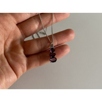 Chain With Pendant Purple CZ